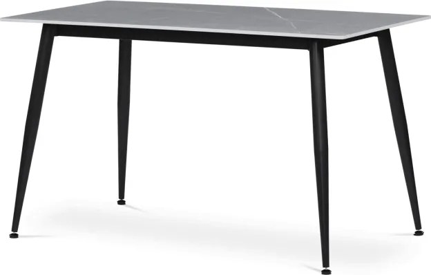 Jedálenský stôl 130x70 cm HT-406M mramor, čierny / sivý