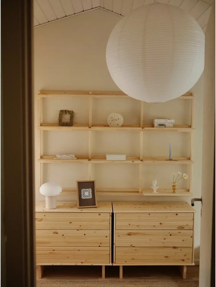 Nástenná knižnica z borovicového dreva v prírodnej farbe 192x127 cm Groove – Karup Design