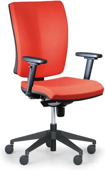 Antares Kancelárska stolička LEON PLUS, červená, bez podpierok rúk