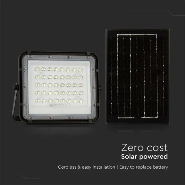 LED Vonkajší solárny reflektor LED/6W/3,2V IP65 4000K čierna + DO