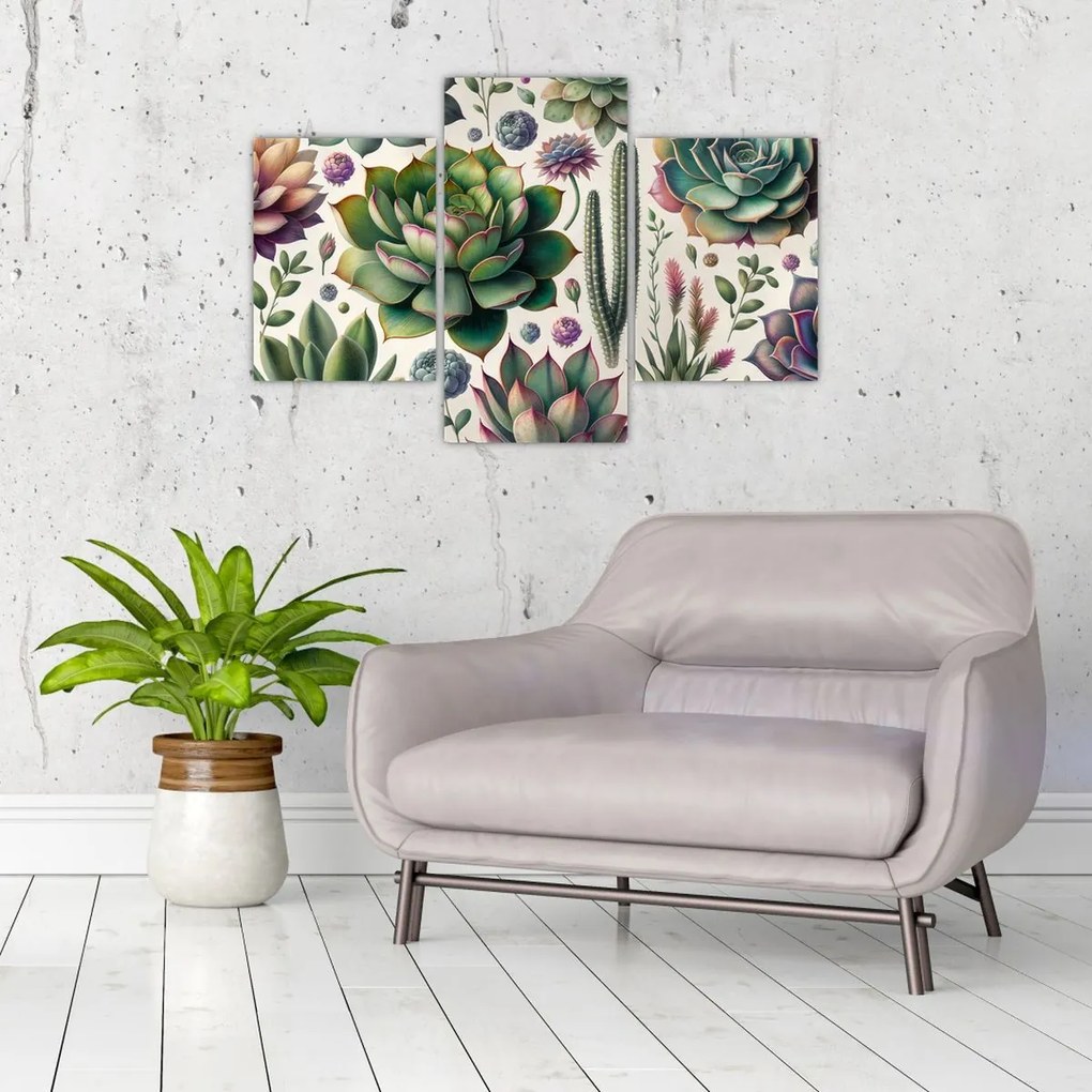 Obraz - Sukulenty (90x60 cm)