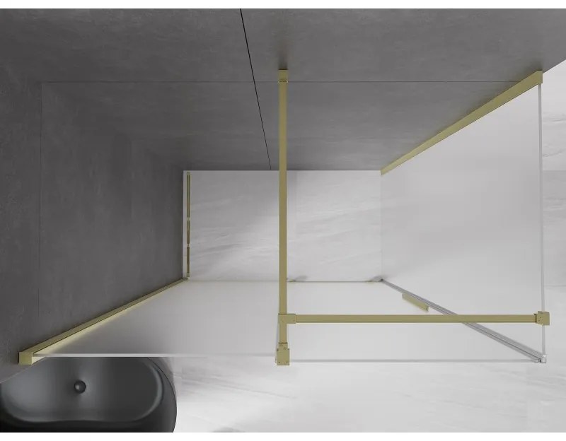 Mexen Velar, sprchový kút s posuvnými dverami 160 x 90 cm, 8mm sklo námraza, zlatá matná, 871-160-090-31-55