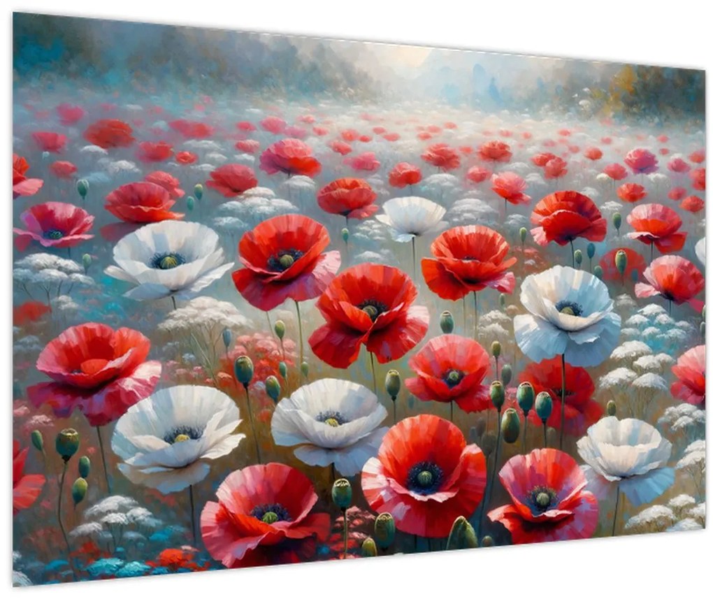 Obraz - Pole vlčích makov (90x60 cm)
