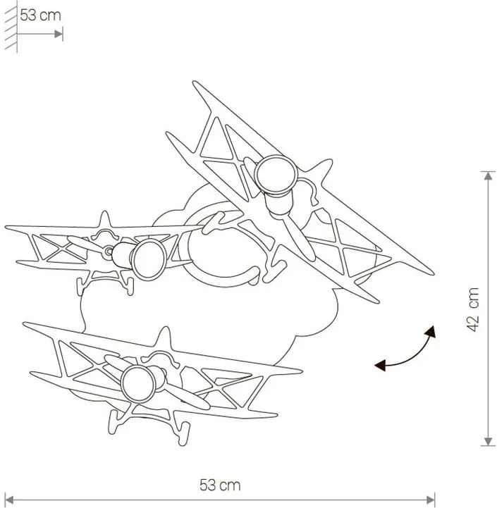 Detské nástenné svietidlo Nowodvorski PLANE 6904