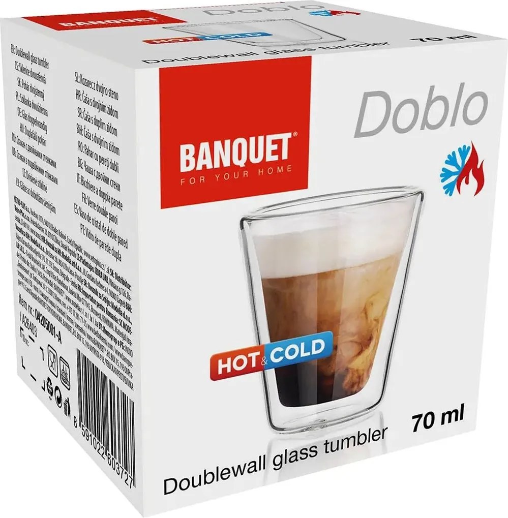 Banquet Doblo dvojstenný pohár 70 ml