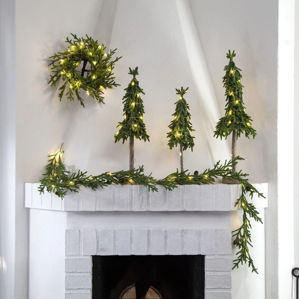 STAR TRADING Svietiaci vianočný veniec Thuja 45 cm