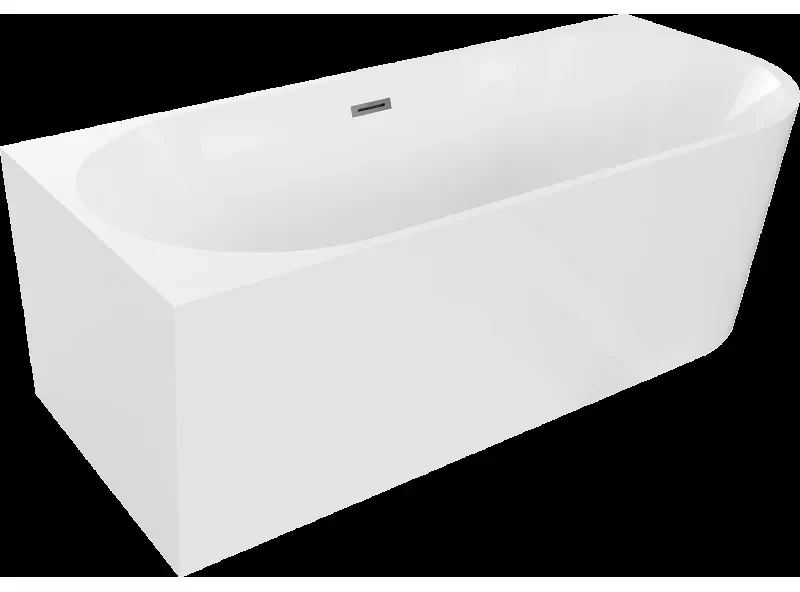 Mexen Mia voľne stojaca rohová vaňa ľavá 170 x 80 cm, biela, prepad gun metal - 52691708000L-95