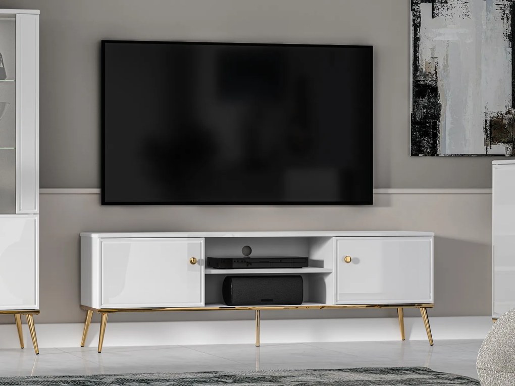 TV STOLÍK BELLINI BIELY VYSOKÝ LESK 160 cm