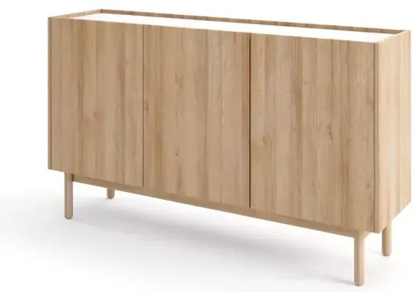 Komoda Boho La 144x83 cm dub riviéra/bílý mramor