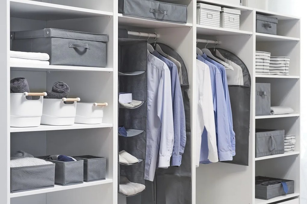 Zeller Present Závesný organizér do skrine, 5 políc, sivý NON-W