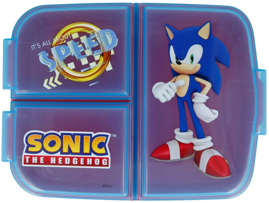 Multibox na desiatu Ježko Sonic s 3 priehradkami