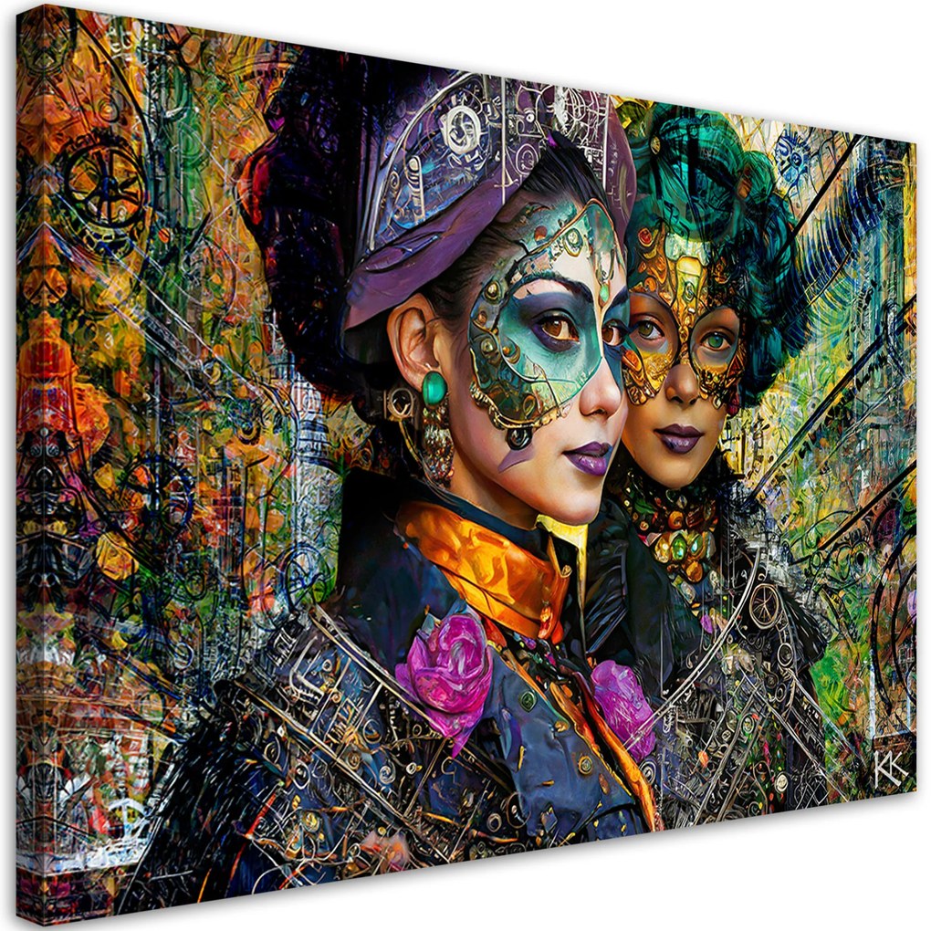 Gario Obraz na plátne Karnevalová ženská abstrakcia Rozmery: 100 x 70 cm