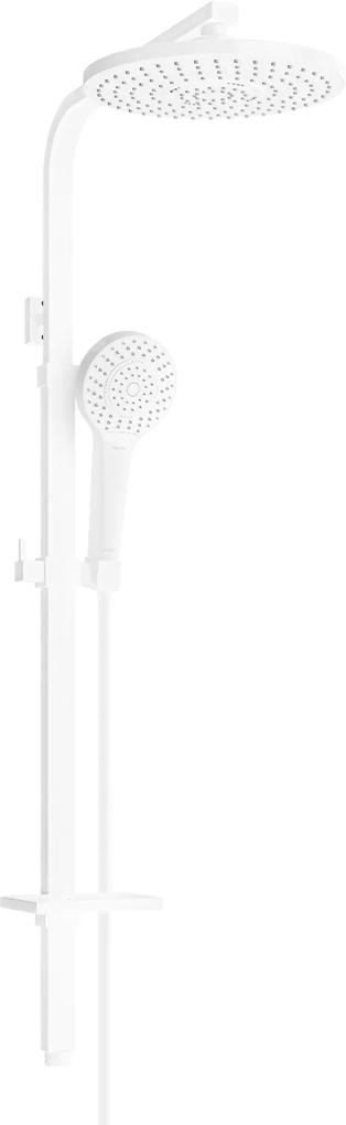 Mexen - Q05 sprchový set s hornou hlavicou Circle, biela, 798050595-20