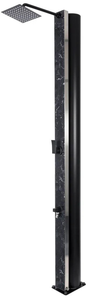 Solárna sprcha CRM Atlas Glass Black Jasper 40 l so sprchou na nohy
