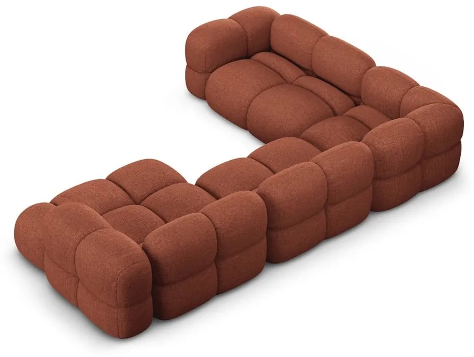 Rohová pohovka v tehlovej farbe (ľavý roh/do tvaru "U") Loretto – Cosmopolitan Design