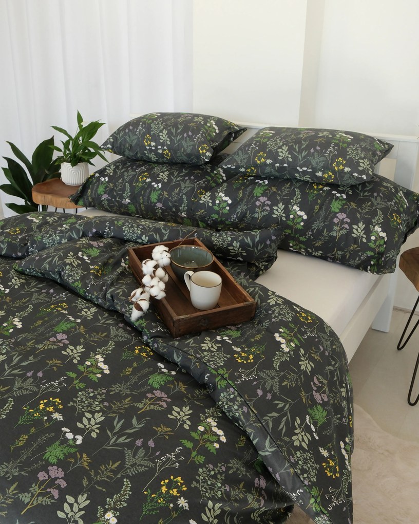 Francúzske bavlnené obliečky Renforcé – Bianca antracitové