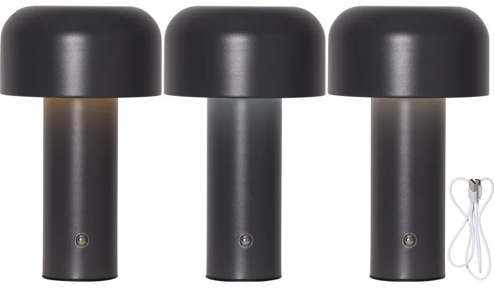 Sivá LED stolová lampa (výška 21,5 cm) Bobby – Star Trading