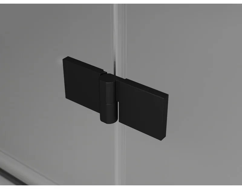 Mexen Lunar-F Duo, skladací sprchový kút 90 x 80 cm, 8mm číre sklo, čierny profil, 836-090L-080P-70-00