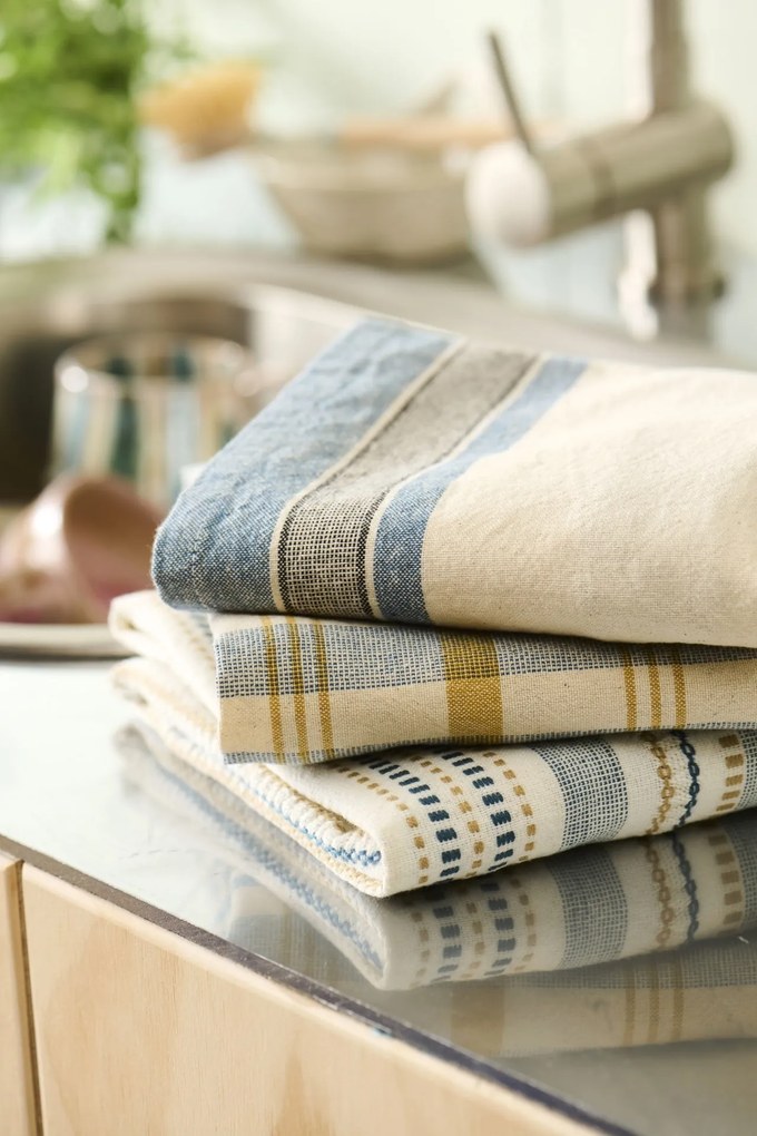 Ib Laursen Utierka Celine Blue and Beige Woven