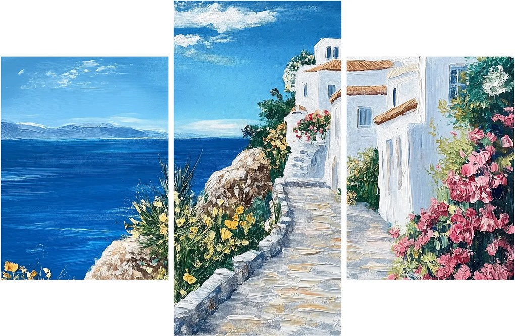 Obraz - Ulička pri mori (90x60 cm)