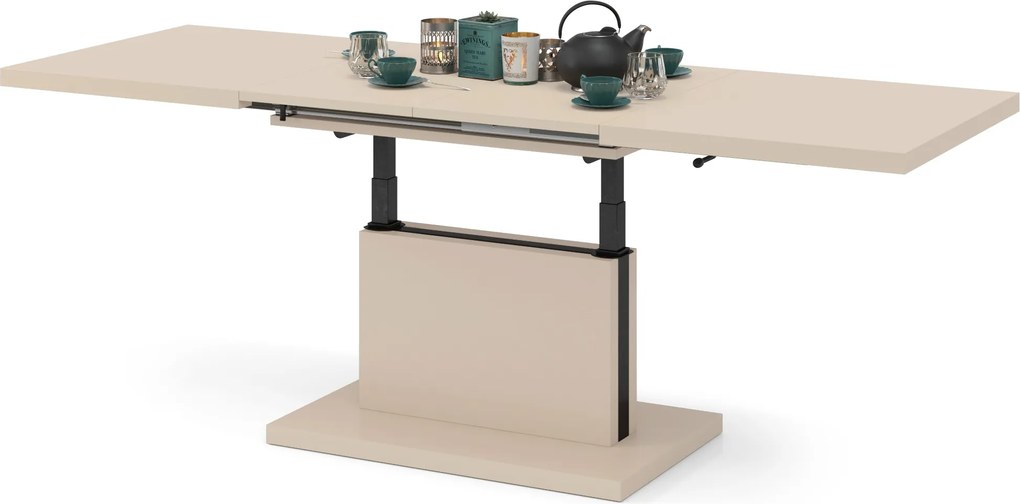 ASTON Béžový [Super Mat / Anti-fingerprint] - MODERNÝ ROZKLADACÍ A VÝŠKOVO NASTAVITEĽNÝ KONFERENČNÝ STÔL KÁŠMÍR