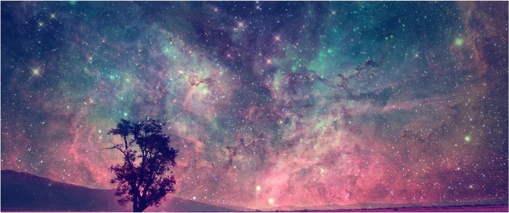 Obraz - Nadpozemská nočná obloha (120x50 cm)