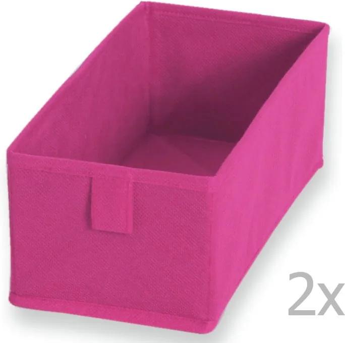 Sada 2 ružových textilných boxov JOCCA, 28 × 13 cm