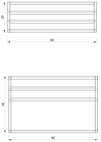 Nástenný vešiak na uteráky 37x60 cm čierna