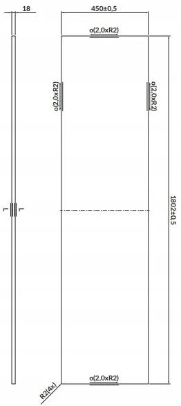 Cersanit Larga, doska na skrinku 180cm, šedá, S932-022