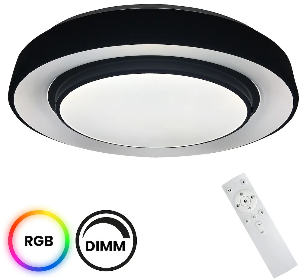 Stropné LED svietidlo Naomi Smart, 1x LED 24w, 3000-6000k, b, RGB, s ovládačom