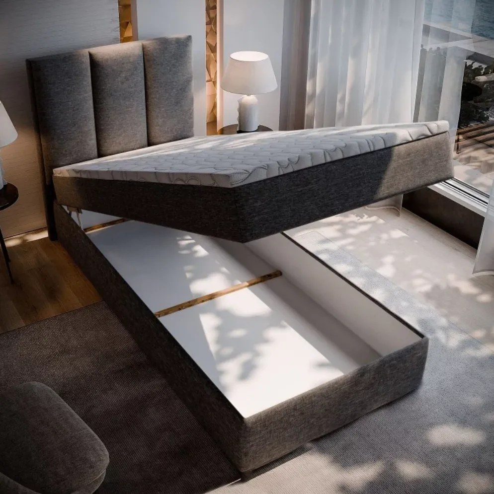 AKCIA Čalúnená posteľ boxspring MERALIS 90x200 cm béžová II. akosť