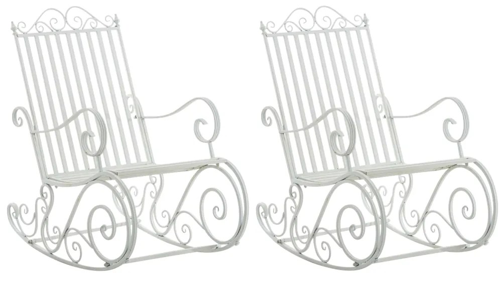 Kovové hojdacie kreslo Smile (SET 2 ks) - Biela