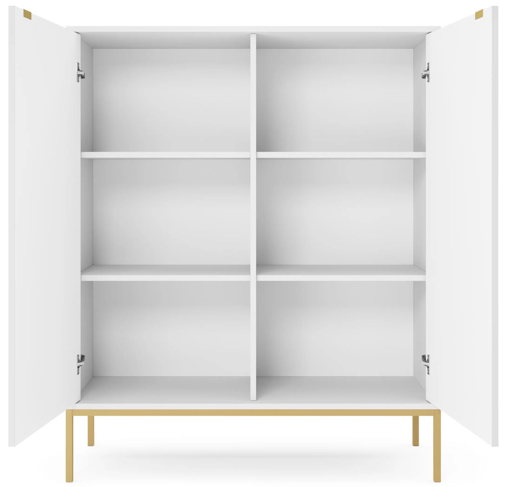 Komoda Nova 104 cm biela/zlatá