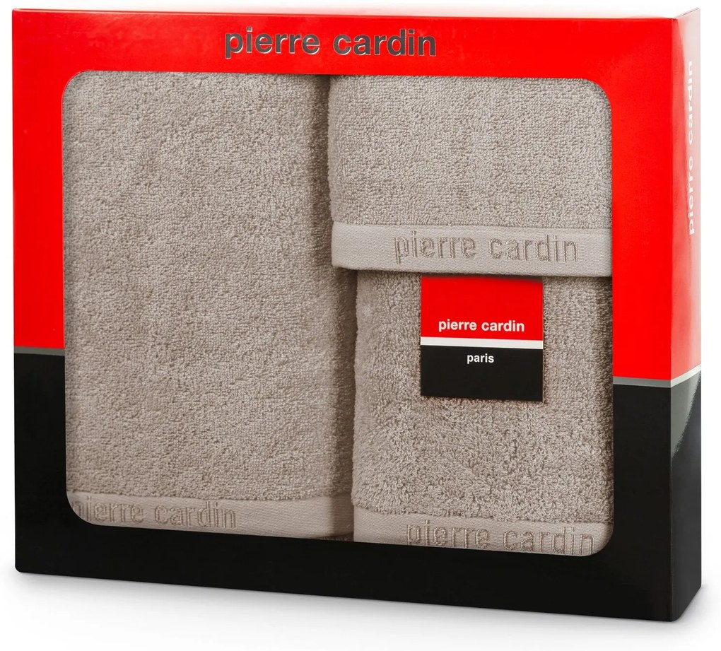 FROTÉ UTERÁK PIERRE CARDIN EVI SADA 30X50 CM, 50X90 CM, 70X140 CM TMAVOBÉŽOVÁ