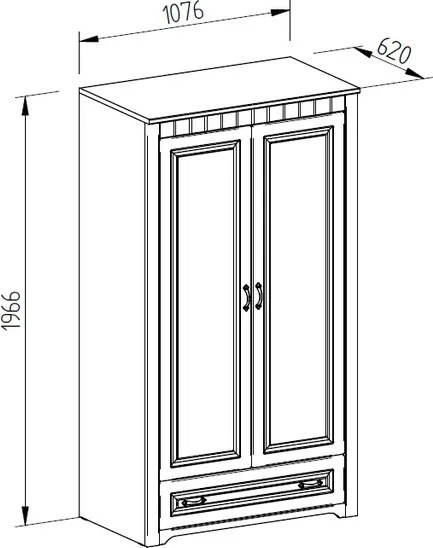 Šatníková skriňa 2-dverová Atik, biela