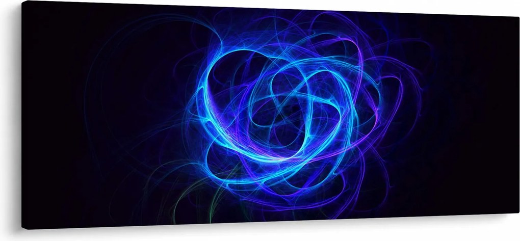 Obraz modrého abstraktného klbka (120x50 cm)