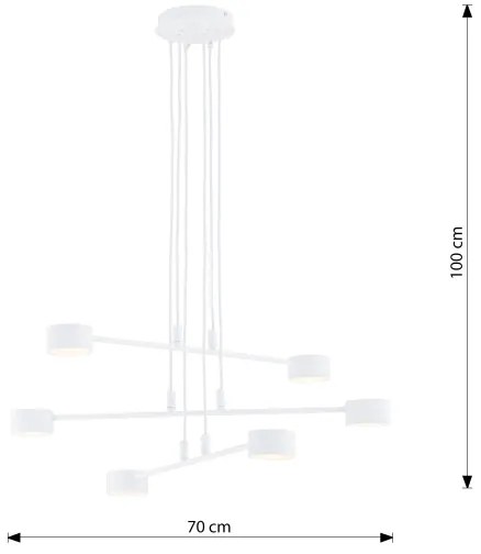 Luster na lanku MODUS 6xGX53/10W/230V biela