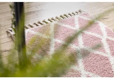 Behúň BERBER TROIK ružová - strapce, do kuchyne, predsiene, chodby, haly Veľkosť: 60x250 cm