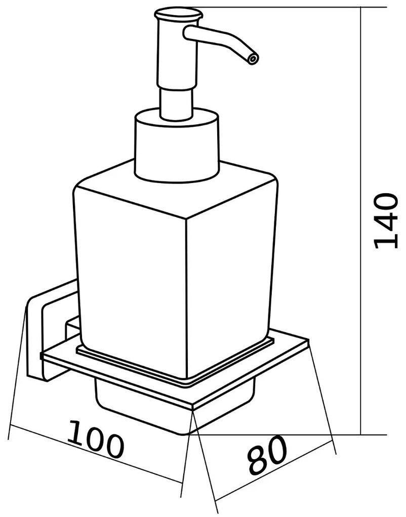 Závesný dávkovač mydla MEXEN ARNO s pumpičkou - kov / sklo - chrómový, 70207388-00