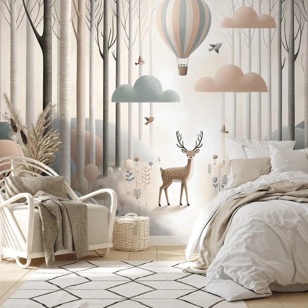 Samolepiaca tapeta lesná rozprávka s balónom
