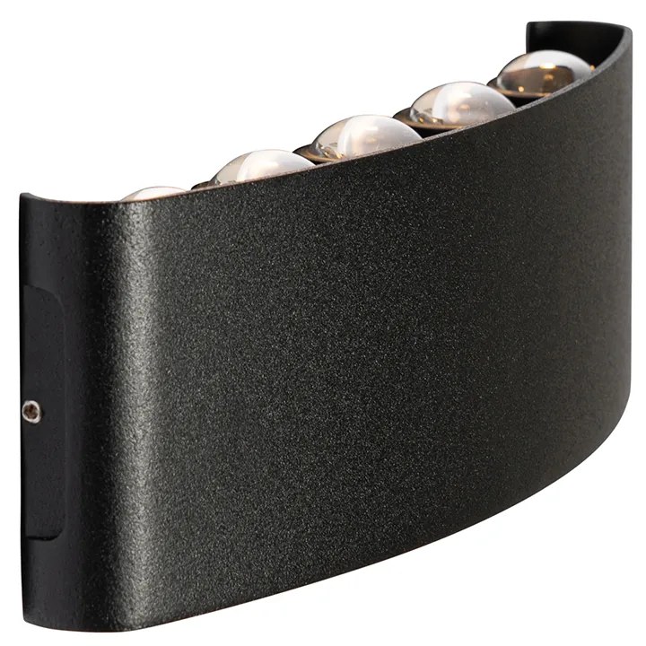 Vonkajšia nástenná lampa čierna vrátane LED 10-svetlo IP54 - Silly