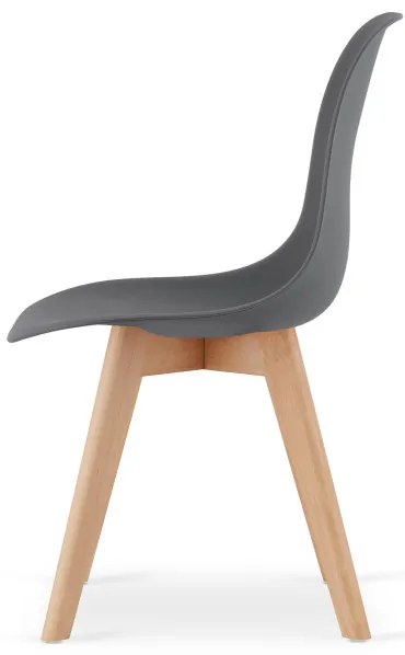 Set štyroch jedálenských stoličiek KITO tmavosivé / naturálne nohy (4 ks)