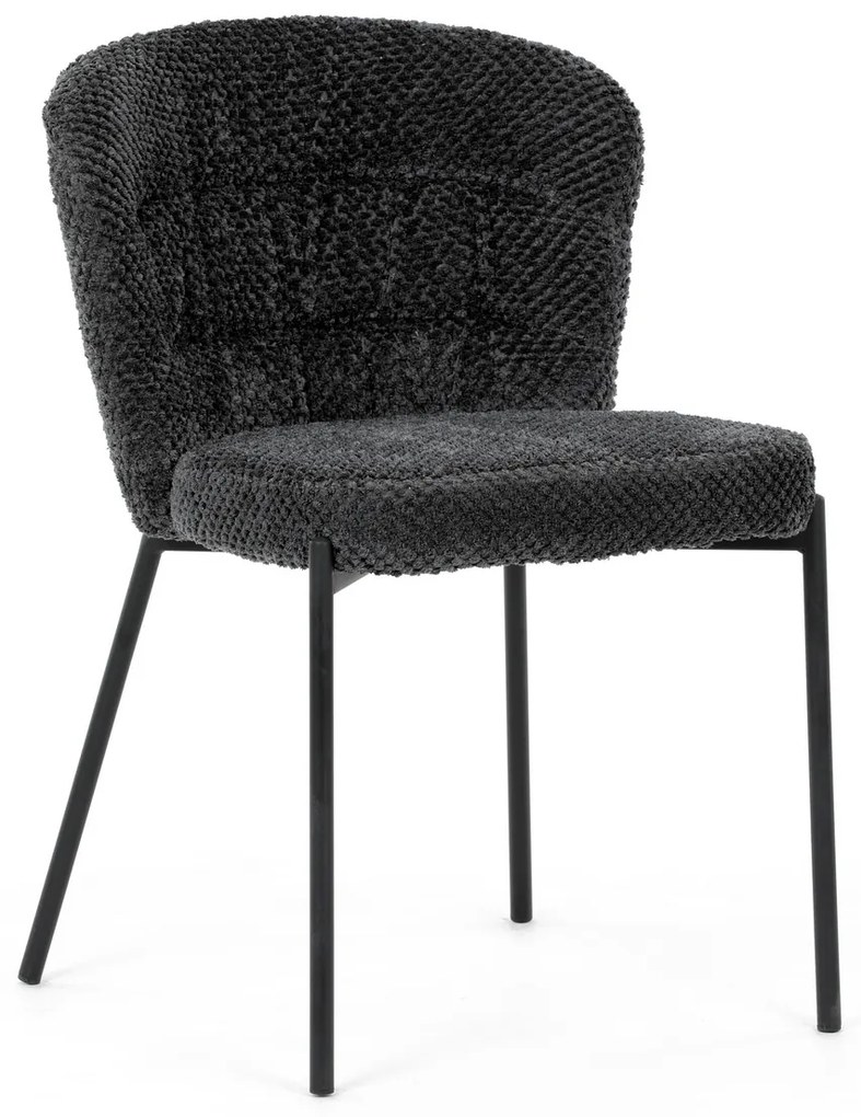 Súprava jedálenských stoličiek Bouclé CT-W1077GREY2, 4 ks