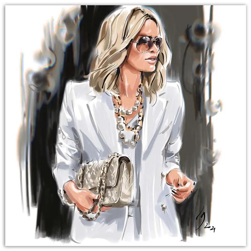 Gario Obraz na plátne Blondínka Biela móda - Irina Sadykova Rozmery: 30 x 30 cm