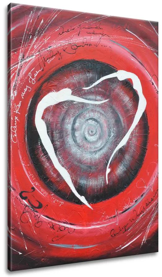 Gario Ručne maľovaný obraz Postavy v červenom kruhu Rozmery: 100 x 70 cm