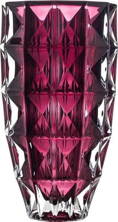 KRIŠTÁĽOVÁ VÁZA BOHEMIA DIAMOND BURGUNDE 280 MM