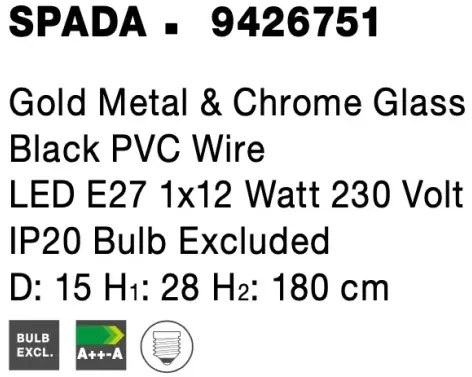 LED luster Spada 15 chróm