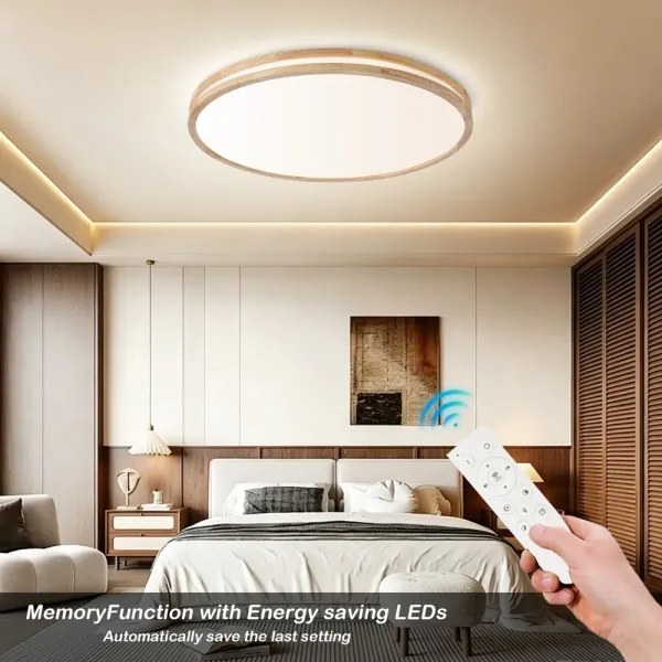 Brilagi - LED stmievateľné svietidlo MOLINA LED/100W/230V 3000-6000K dub, priemer 80 cm + diaľkový ovládač
