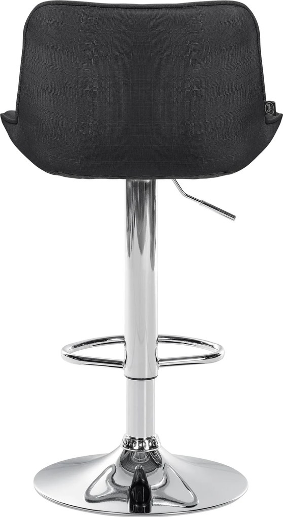 Barová stolička Vonore - látka, chróm rám - Tmavo sivá