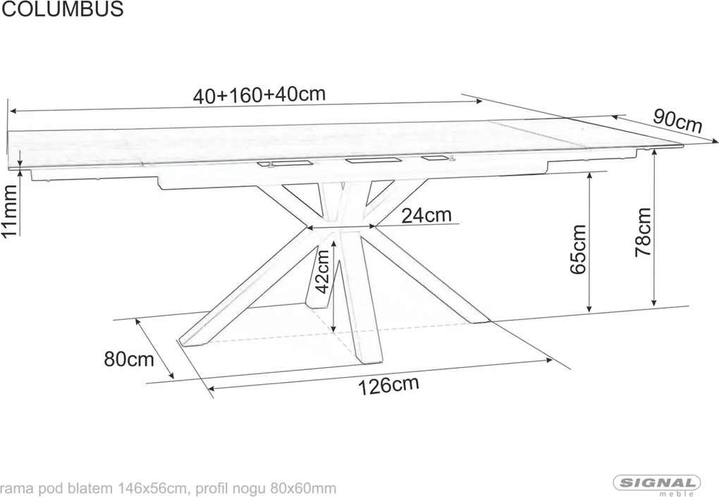 SI Keramický stôl Columbus